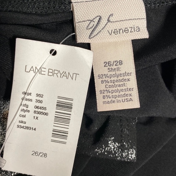 LANE BRYANT VENEZIA 2 IN1 SILVER AND BLACK TOP SIZE 26 NWT - Picture 4 of 6